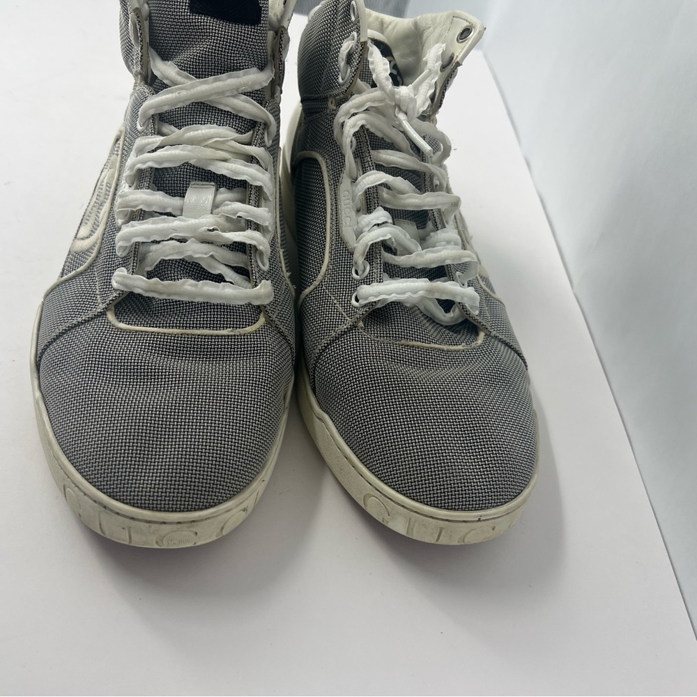 Gucci Gray and Cream High-Top Sneakers - Picture 4 of 17